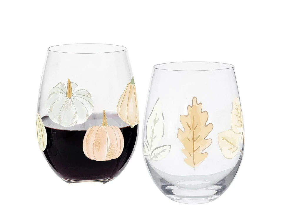 Harvest Stemless Wine Glass, Way to Celebrate Harvest Stemless Wine Glass 18oz