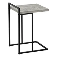 Monarch Specialties Accent Table, C-shaped, End, Side, Snack, Living Room, Bedroom, Metal, Laminate, Grey, Black, Contemporary, Modern