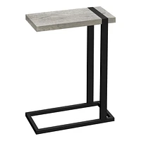 Monarch Specialties Accent Table, C-shaped, End, Side, Snack, Living Room, Bedroom, Metal, Laminate, Grey, Black, Contemporary, Modern