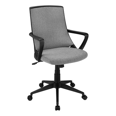 Monarch Specialties Office Chair, Adjustable Height, Swivel, Ergonomic, Armrests, Computer Desk, Work, Metal, Mesh, Black, Grey, Contemporary, Modern