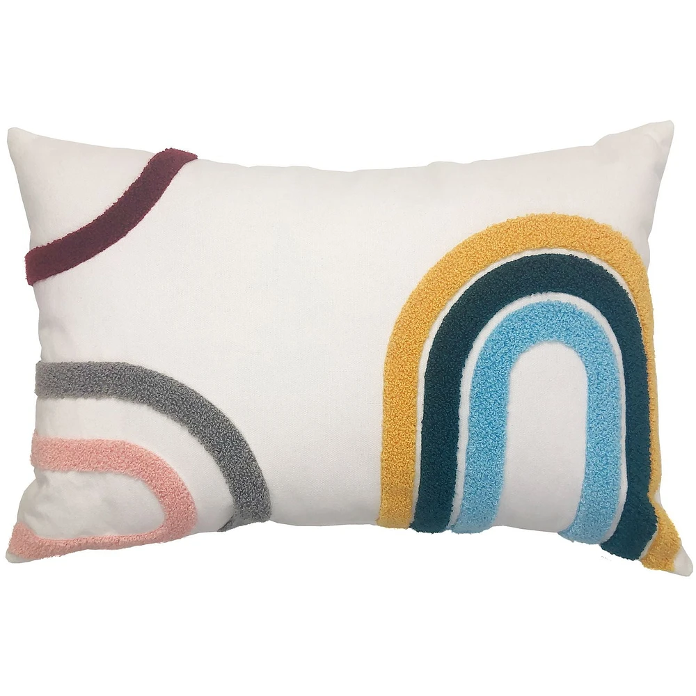 hometrends Textured Rainbow Decorative Pillow