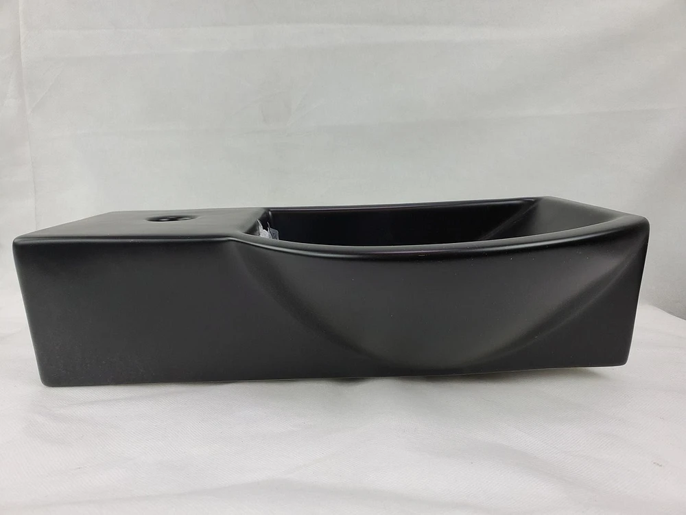 American Imaginations 14.7-in. W Above Counter Black Bathroom Vessel Sink For 1 Hole Left Drilling AI-29421