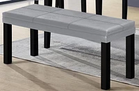 Aerys Lucky Dining Bench with patterned and padded seating in PU Grey