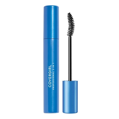 Mascara Mascara Professional 3-en-1, brosse incurvée pour volume, longueur, définition, hypoallergénique, pour tous les yeux, 100% Sans Cruauté Sans bavures ni grumeaux