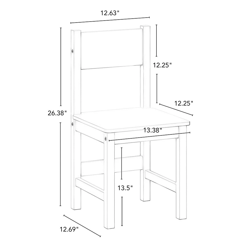 Kids Desk and Chair Set with Cubbies, Bookracks and 2 Bonus 10" Floating Bookshelves - White