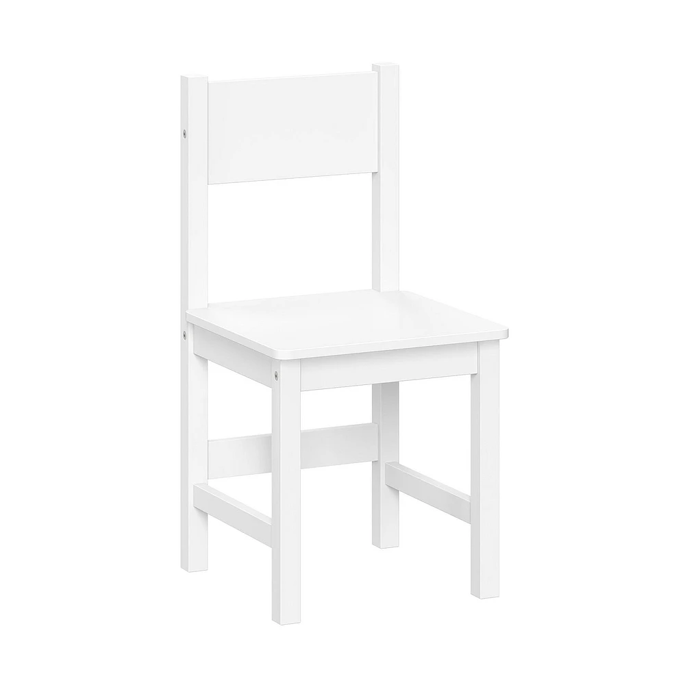 Kids Desk and Chair Set with Cubbies, Bookracks and 2 Bonus 10" Floating Bookshelves - White