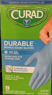 Curad Exam Glove, Nitrile, 8 Count (OSFM)