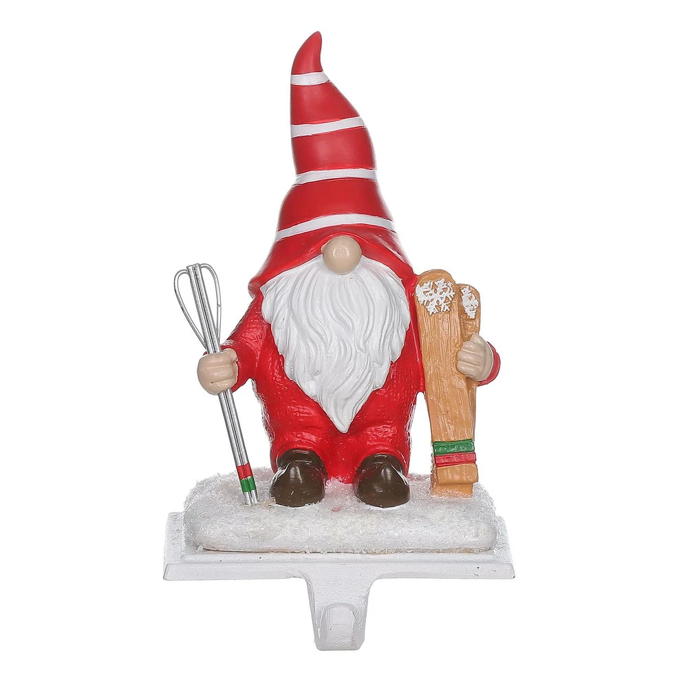 Christmas 6in Resin Gnome Stocking Holder