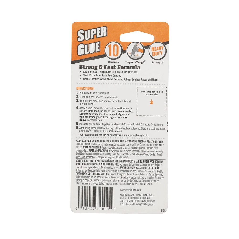 Super Glue, 2 - 3g Tubes