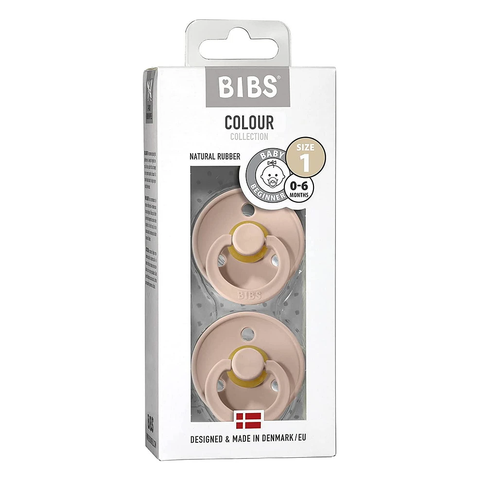 BIBS Pacifiers | 2-Pack | Sage Colour | Size 0-6 Months, Natural Rubber Pacifier, Made in Denmark