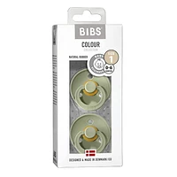 BIBS Pacifiers | 2-Pack | Size 6-18 Months, Natural Rubber Pacifier, Made in Denmark