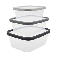 Mainstays Grey Plastic Container Set, 3 Piece, Everyday