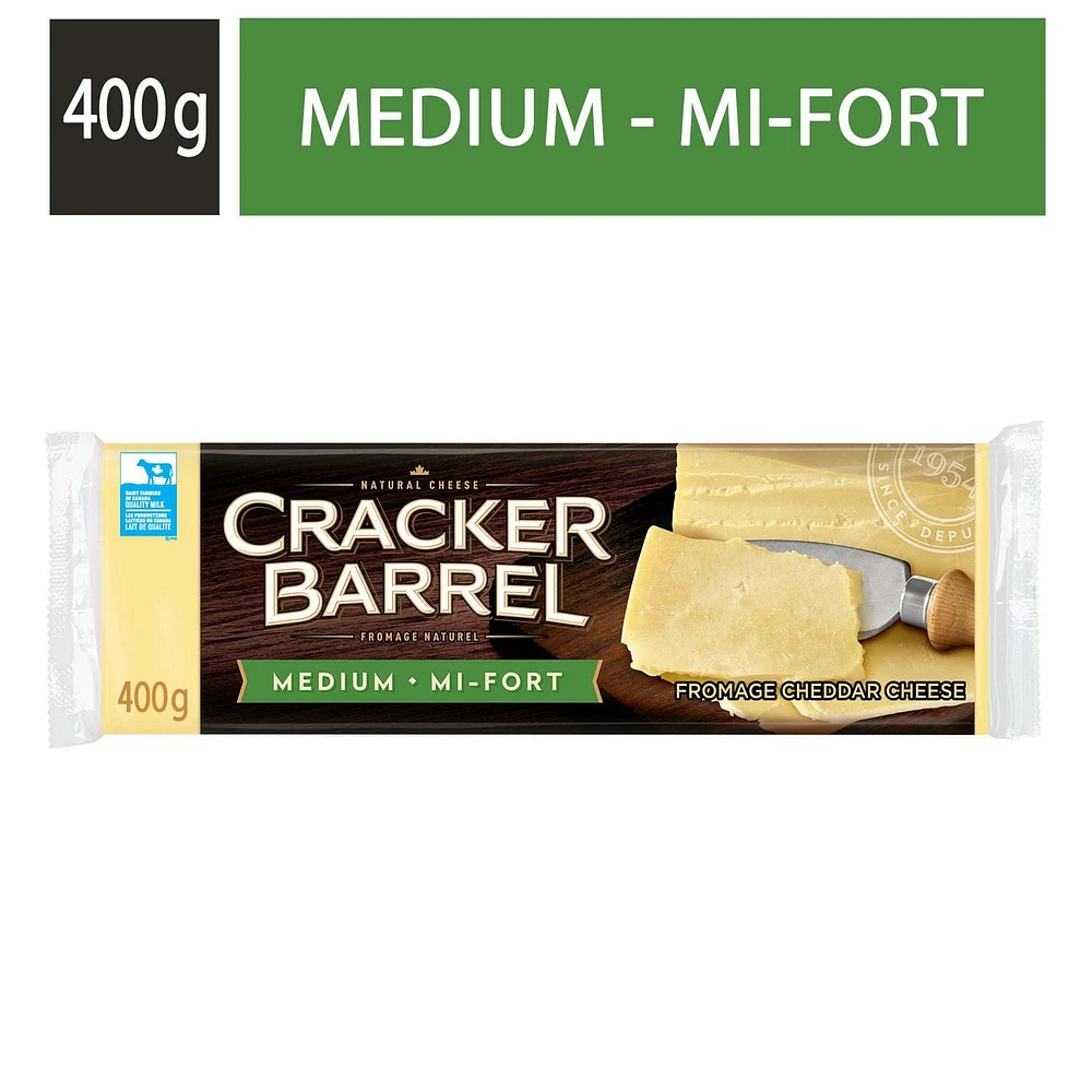 Cracker Barrel Cheddar White Medium Cheese, 400g