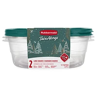 Rubbermaid TakeAlongs, Large Square Food Storage Containers, 11.7 Cups (2.77 L), Blue Spruce