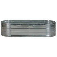 Galvanized Steel Raised Garden Bed, Oval, Silver