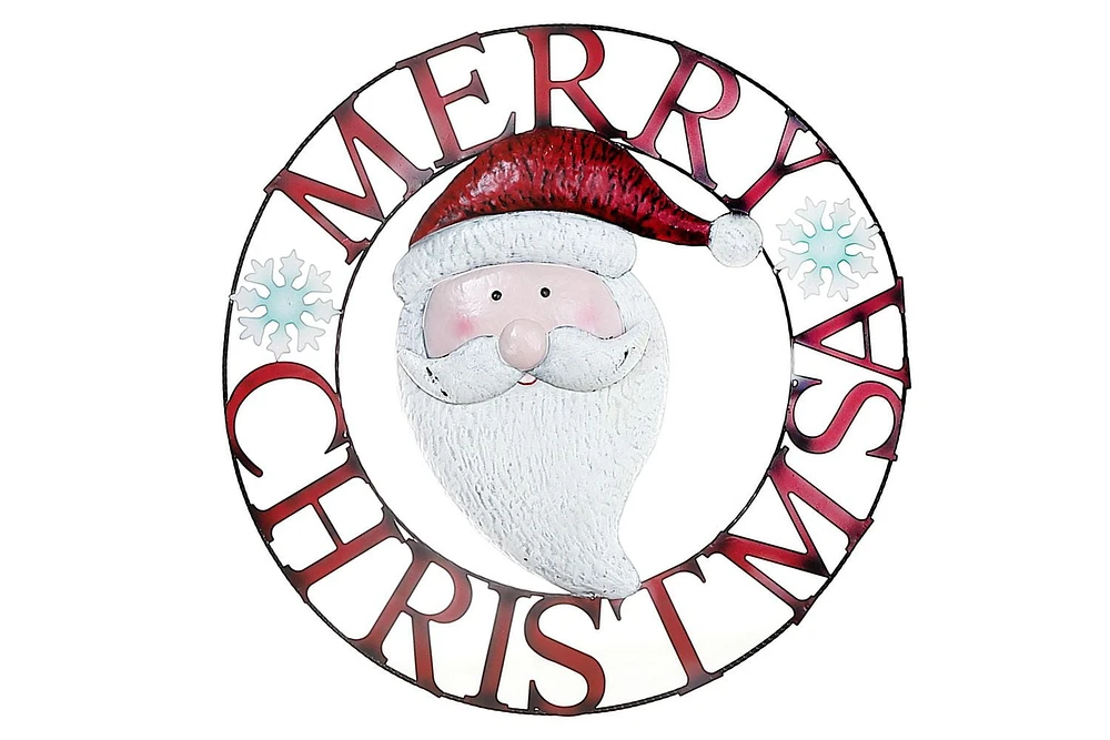 24" Santa Wheel Wall Decor