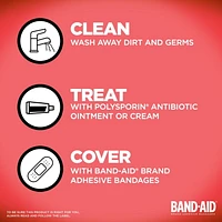Très grands pansements adhésifs de marque BAND-AID® WATER BLOCK® TOUGH-STRIPS® pour le soin des plaies, Protection ultradurable pour les coupures et égratignures mineures, 10 pansements 10 unités