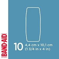 Très grands pansements adhésifs de marque BAND-AID® WATER BLOCK® TOUGH-STRIPS® pour le soin des plaies, Protection ultradurable pour les coupures et égratignures mineures, 10 pansements 10 unités