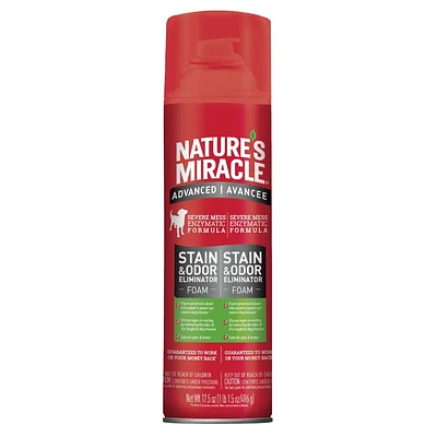 Nature’s Miracle Advanced Stain And Odour Eliminator Foam Dog, For Severe Dog Messes, Aerosol 496g