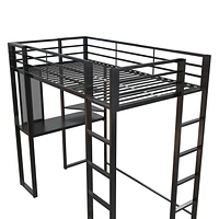 DHP Abode Twin Size Metal Loft Bed