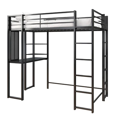 DHP Abode Twin Size Metal Loft Bed