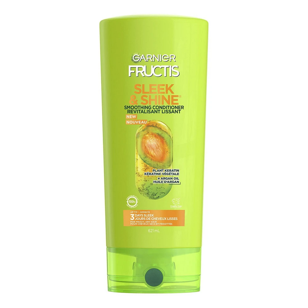 Garnier Fructis, Sleek & Shine Conditioner, Lasting Frizz Control, 621 mL