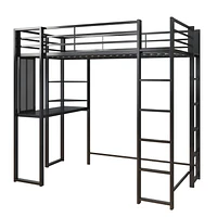 DHP Abode Twin Size Metal Loft Bed