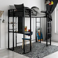 DHP Abode Twin Size Metal Loft Bed