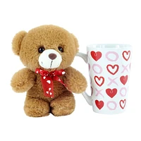 Way To Celebrate Valentine’s Day Plush Toy in Latte Mug-Teddy Bear