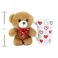 Way To Celebrate Valentine’s Day Plush Toy in Latte Mug-Teddy Bear