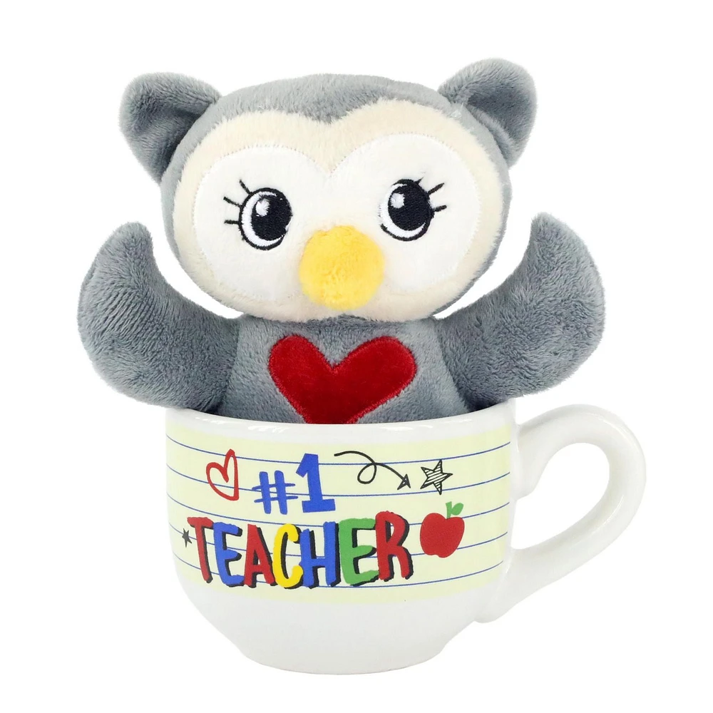 Way To Celebrate Valentine’s Day Plush Toy in Soup Mug, Owl