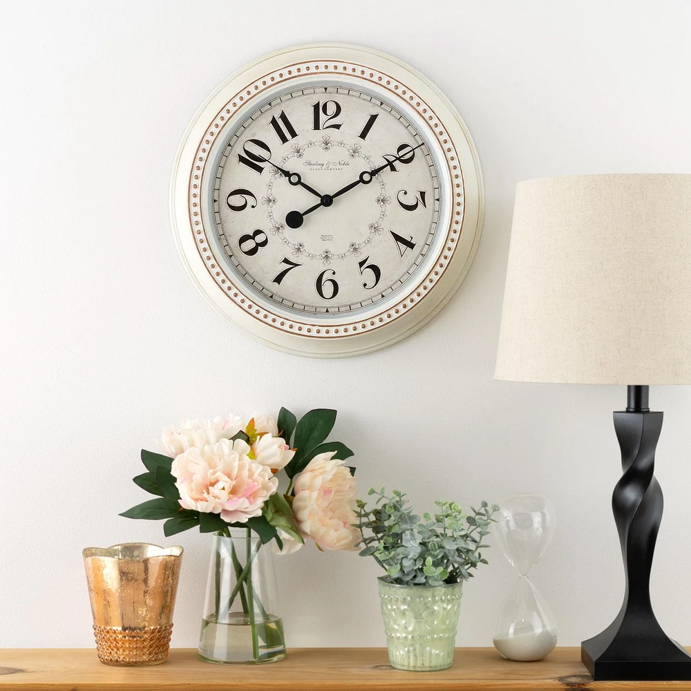 15.5'' PLASTIC WALL CLOCK, 15.5" diameter wall clock