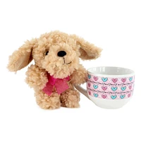 Way To Celebrate Valentine’s Day Plush Toy in Soup Mug, Puppy