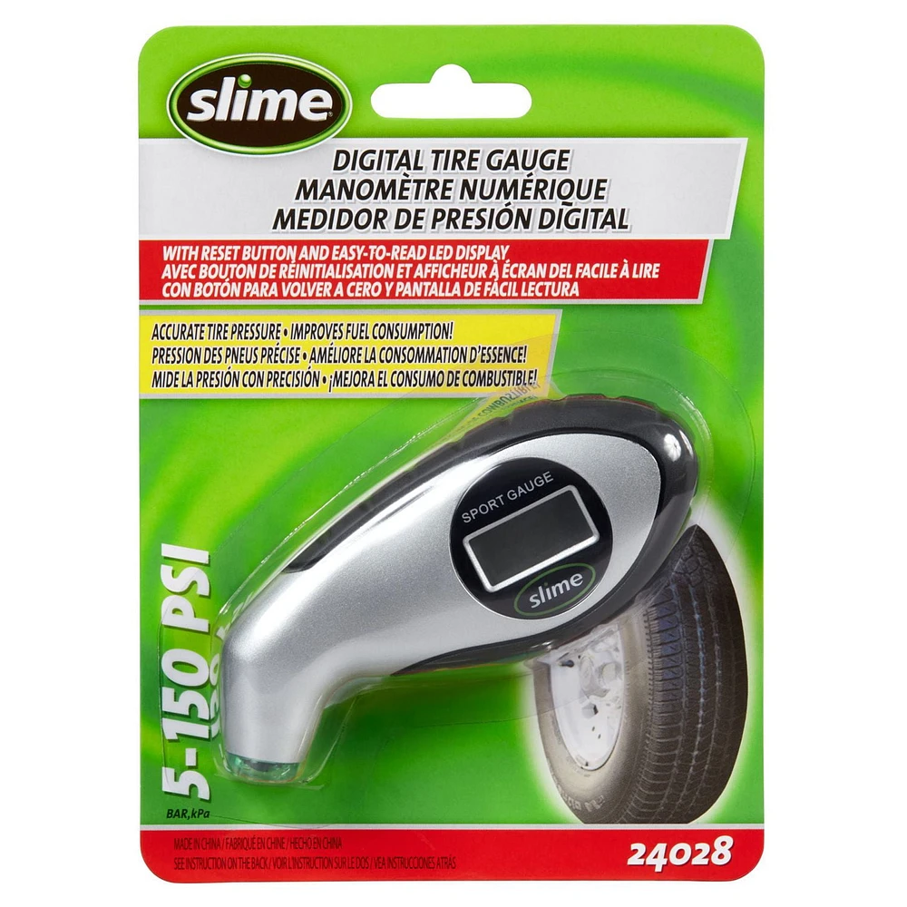 Slime Digital Tire Pressure Gauge, 5 -150 PSI