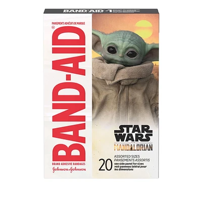 Pansements adhésifs de marque Band-Aid; Star Wars The Mandalorian - pansement cutané auto-adhésif pour le soin des plaies 20 pansements assortis
