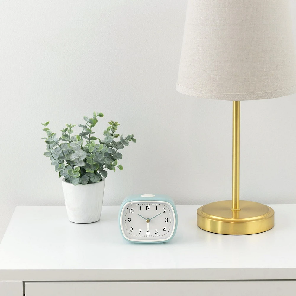 Mint Alarm Clock, Square analog alarm clock