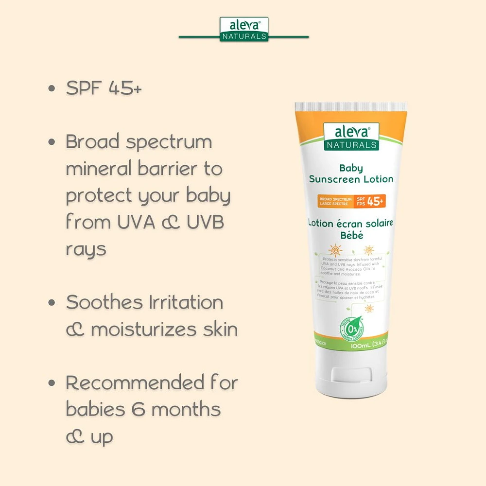 Aleva Naturals Baby Sunscreen Lotion SPF 45+ 100ml