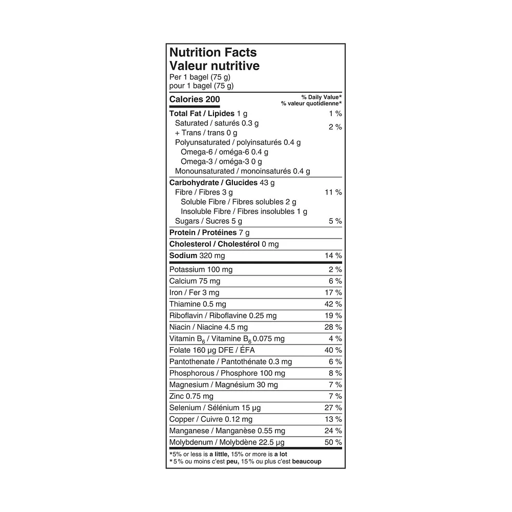 Country Harvest bagel nature par 6, 450g