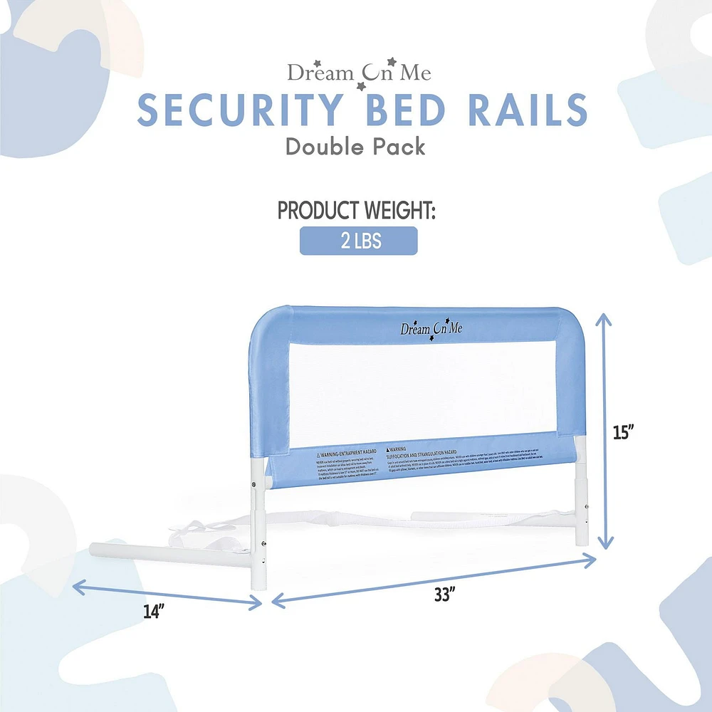 Dream On Me Mesh Security Bed Rails, Double Pack