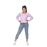 Justice Girls Paisley Flowers Fashion Tee With Scrunchie