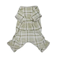 Way to Celebrate Dog Clothes: Fleece Pajama for Dogs, Ivory Plaid with Reindeer Glitter Screenprint, Size XS-XL