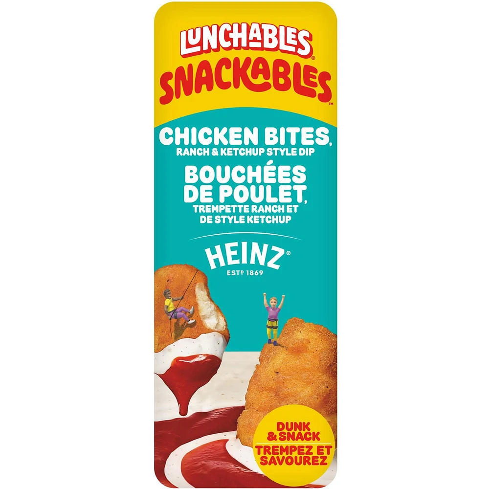 Lunchables Snackables Chicken Bites, Ranch & Ketchup Style Dip, 82 g Tray