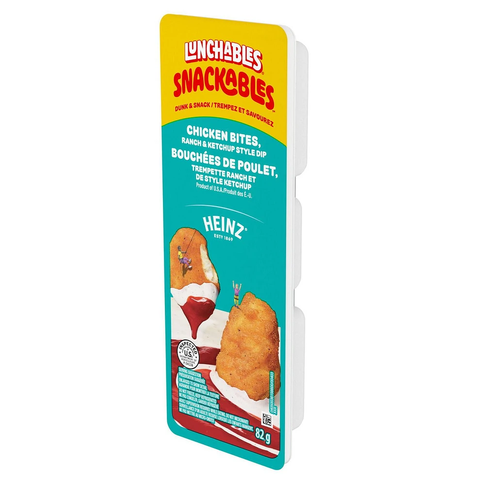 Lunchables Snackables Chicken Bites, Ranch & Ketchup Style Dip, 82 g Tray