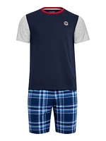 Chaps Men's 2-Pack Jersey Tee and Fleece Sleep Shorts with Pockets Loungewear Set