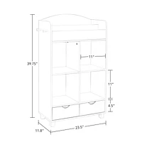 Book Nook Kids Multi-Cubby Storage Cabinet with Bookrack and 2 Bonus 10" Bookshelves