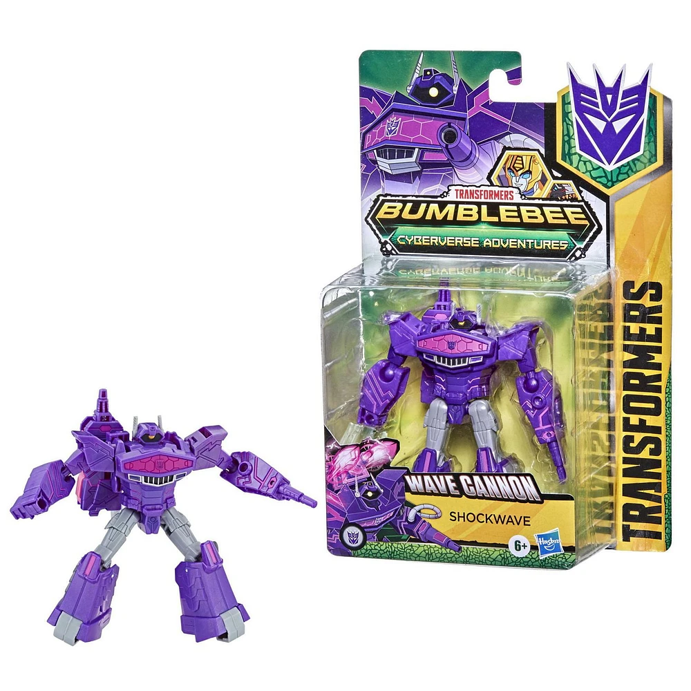 Transformers Toys Bumblebee Cyberverse Adventures Dinobots Unite Warrior Class Shockwave Action Attackers Figure, Ages 6 and Up, 5.4-inch