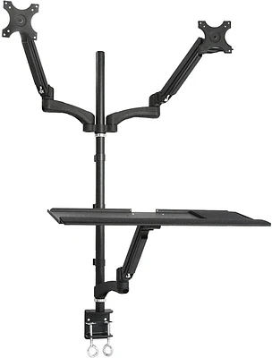 TygerClaw Gas Spring Sit-Stand Workstation for Dual Monitors