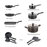 T-fal Culinaire Non-stick Aluminum 16-piece Set, Dishwasher and oven-safe