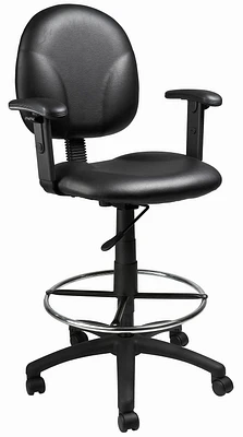 Nicer Furniture Black Leather Drafting Chair