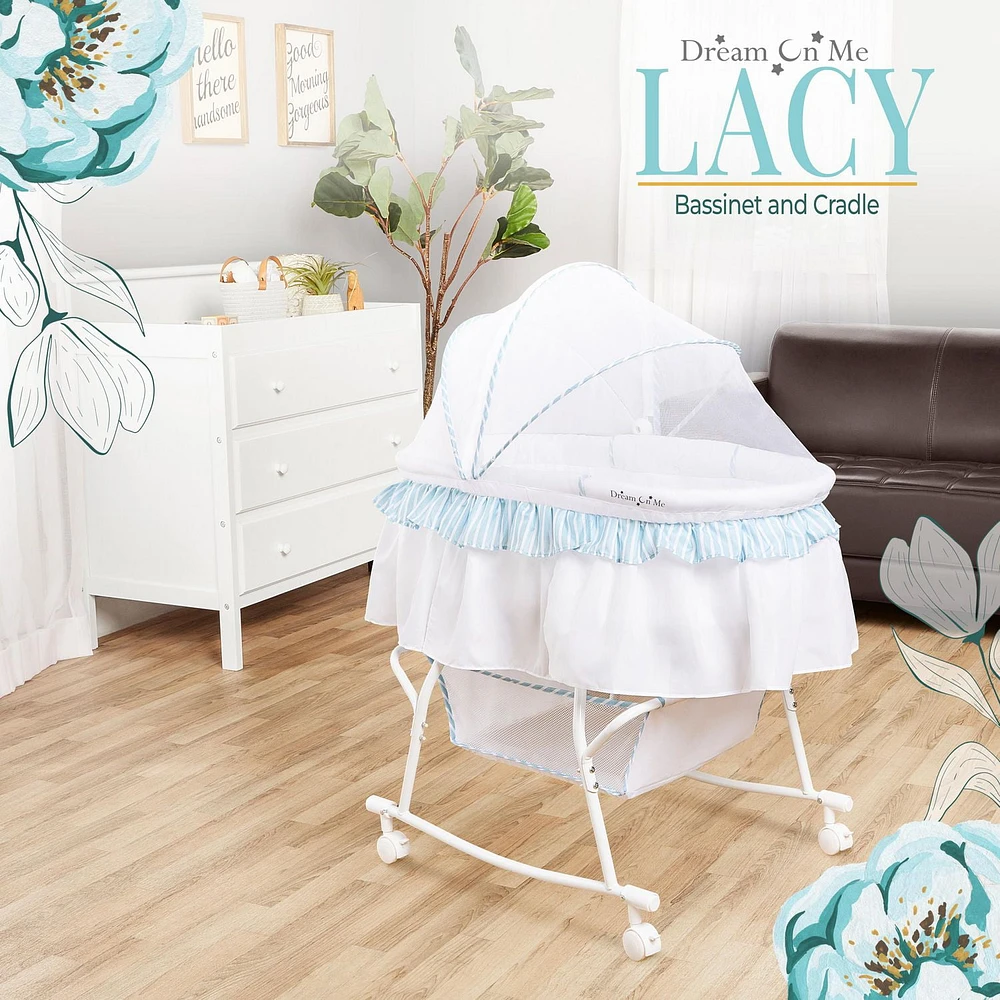 Dream On Me Lacy, Portable 2-in-1 Bassinet and Cradle, #442